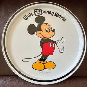 - Walt Disney World Mickey Mouse vintage round 10 3/4 inch metal tray